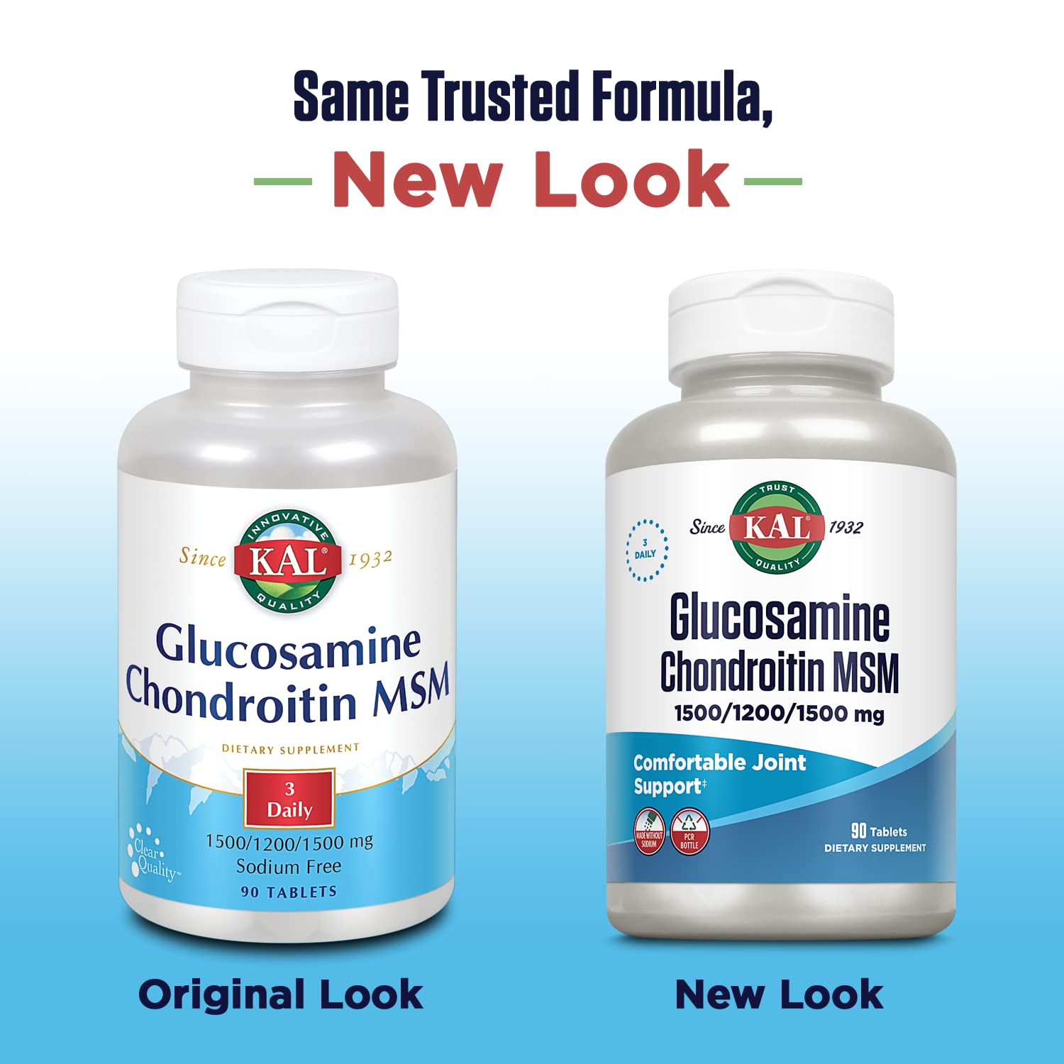 Supplement facts label - Glucosamine Chondroitin MSM