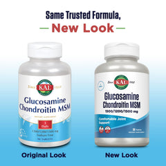 Supplement facts label - Glucosamine Chondroitin MSM