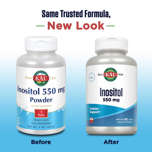 Serving size and measurement for Inositol Powder.