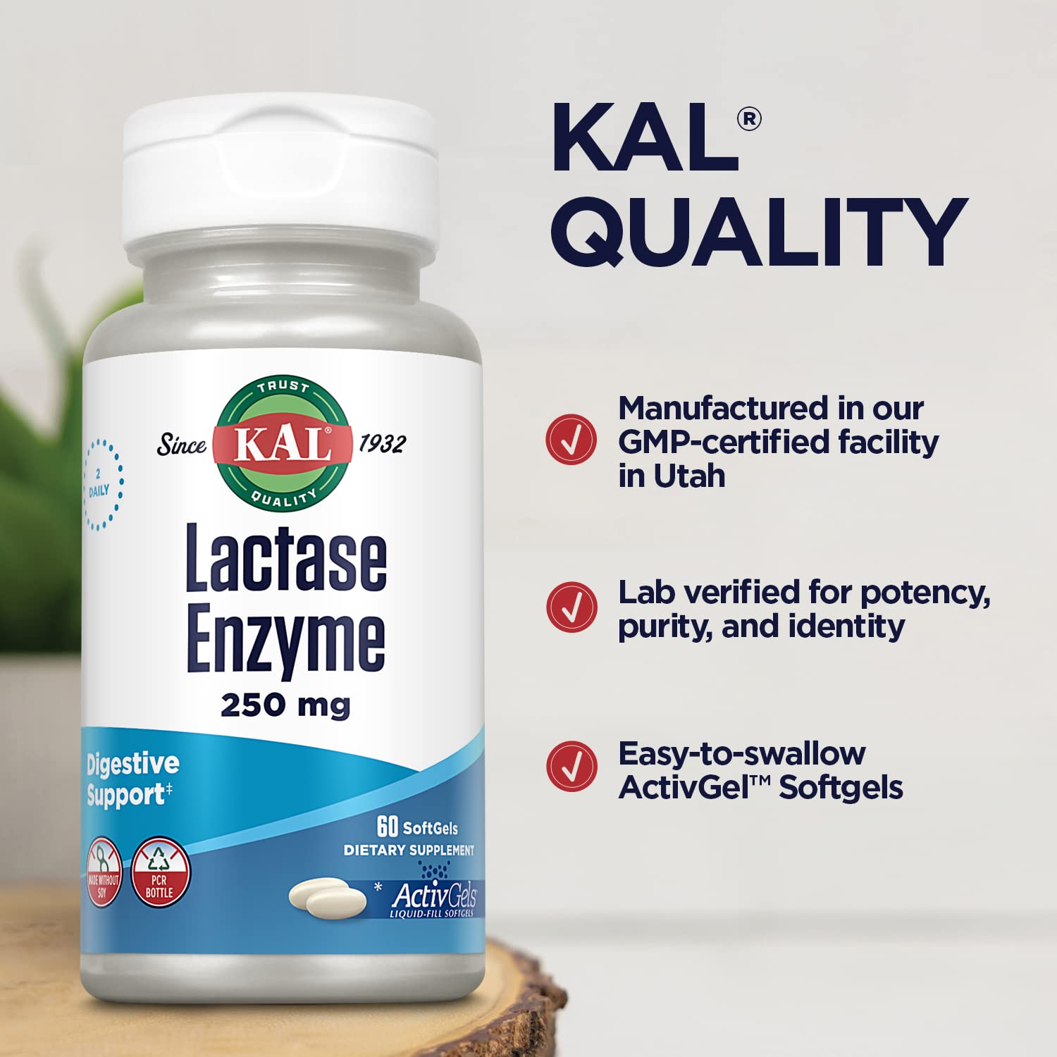 Soy-free label indicating no soy in the product