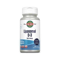 Front view of KAL Liposomal Vitamin D3 50 mcg bottle