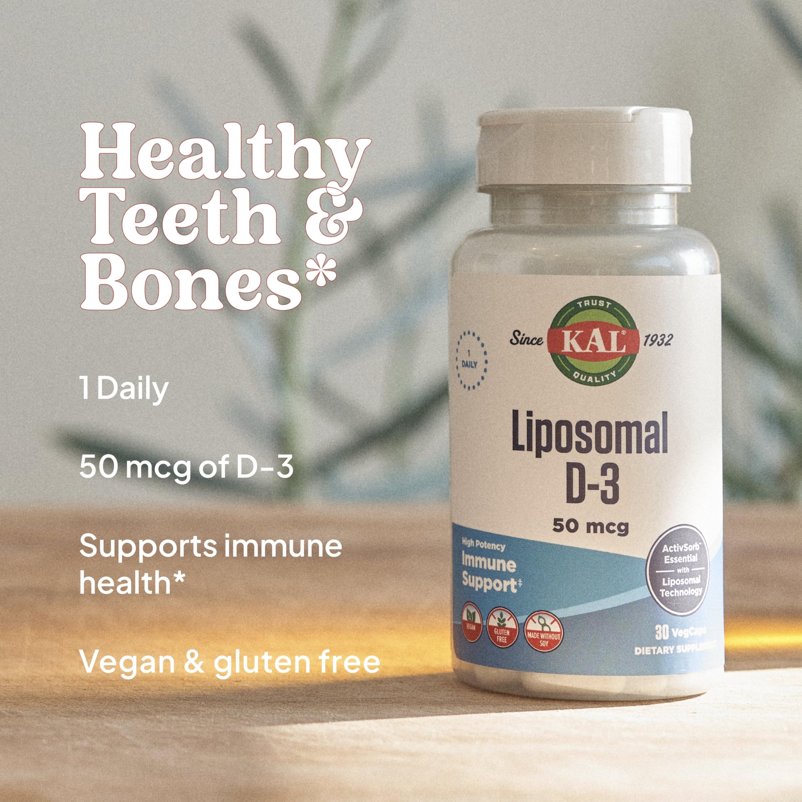 Ingredient and liposomal technology panel for Vitamin D3 50 mcg