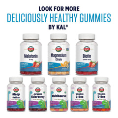 Nutrition facts label for KAL Magnesium Citrate Gummies 330 mg