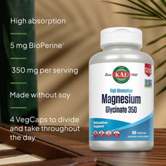 Capsules showing chelated magnesium bisglycinate with BioPerine