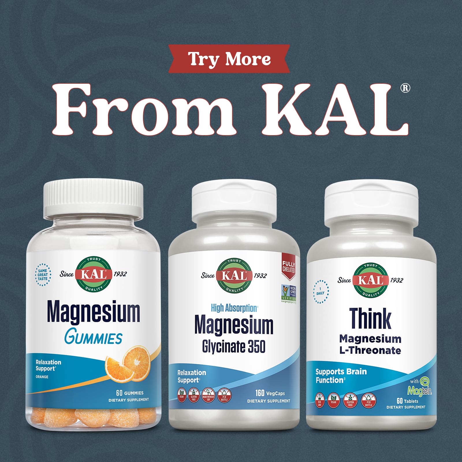 KAL Magnesium Glycinate 160-count bottle