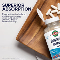Nutrition facts label for KAL Magnesium Orotate 200 mg