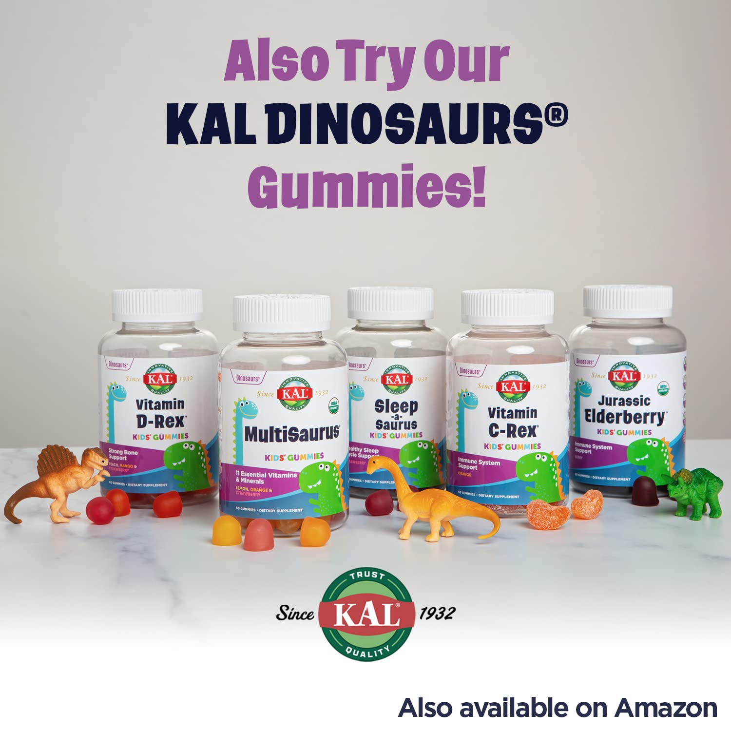 Nutrition facts panel and serving size for KAL magnesium powder for kids