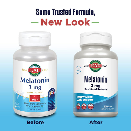 KAL Melatonin 3mg label close-up