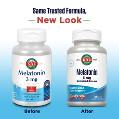 KAL Melatonin 3mg label close-up