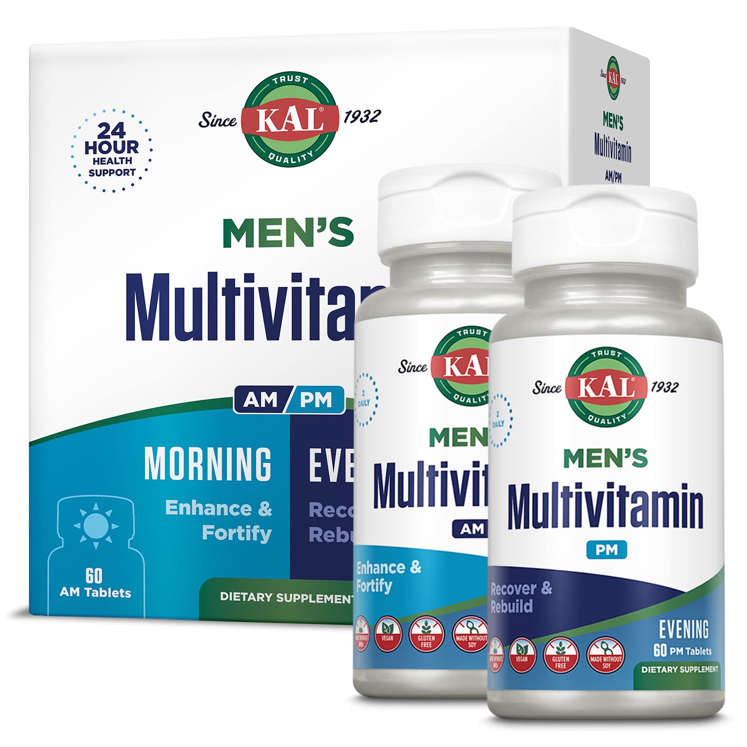 KAL Men's Multivitamin AM/PM bottle front label