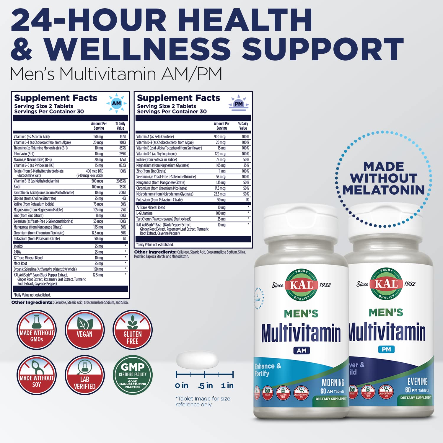 PM formula multivitamin tablet close-up