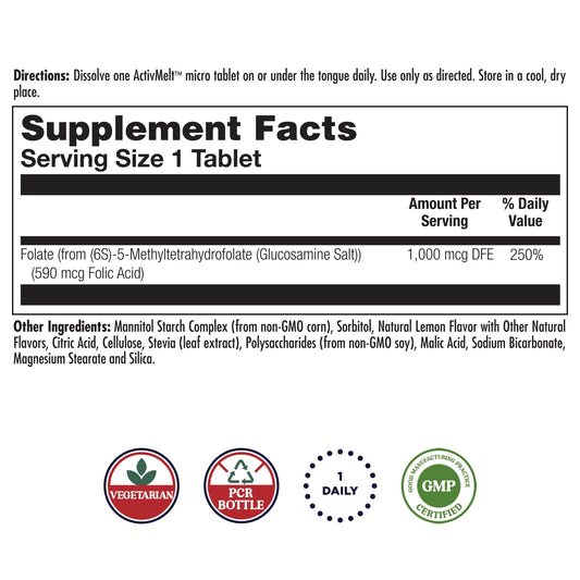 5-MTHF active form label close-up