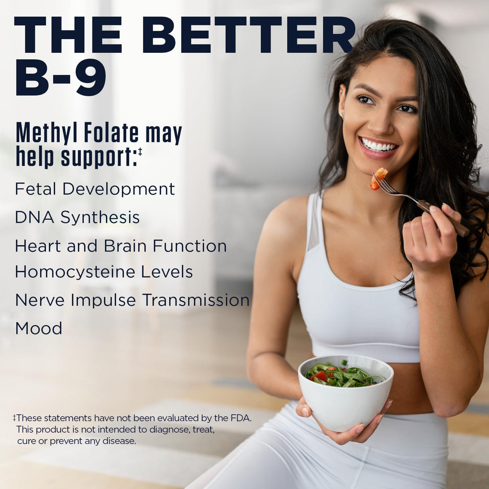 Graphic of 5-MTHF active form of vitamin B9 for brain health