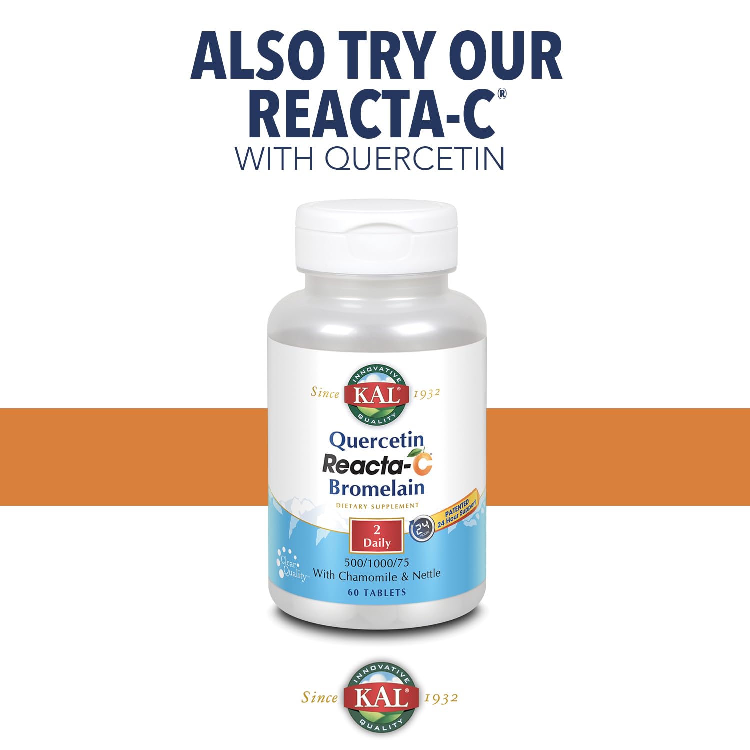 KAL Reacta-C with Bioflavonoids 60-count bottle on white background