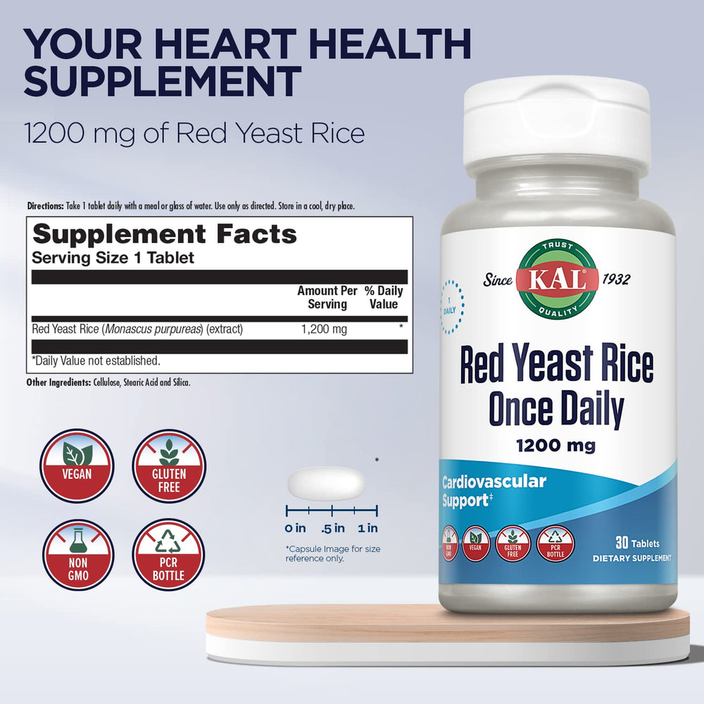 Close-up of Red Yeast Rice tablets for cardiovascular support