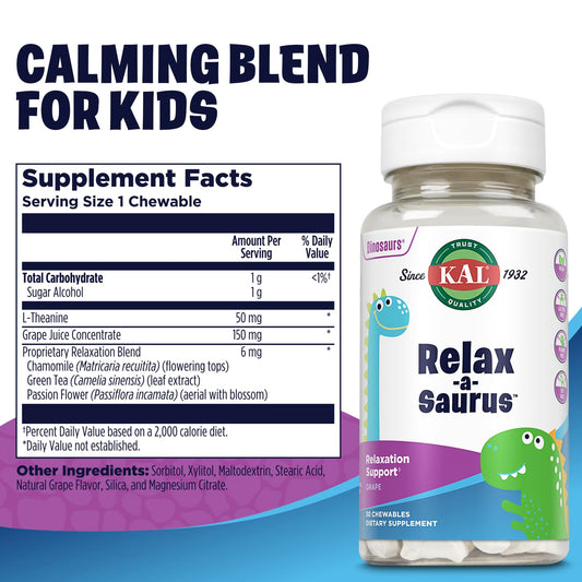 Close-up of L-Theanine 50 mg and herbal blend Chamomile, Green Tea, Passionflower
