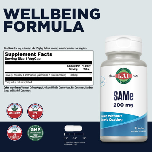 KAL SAMe 200 mg vegetarian capsules