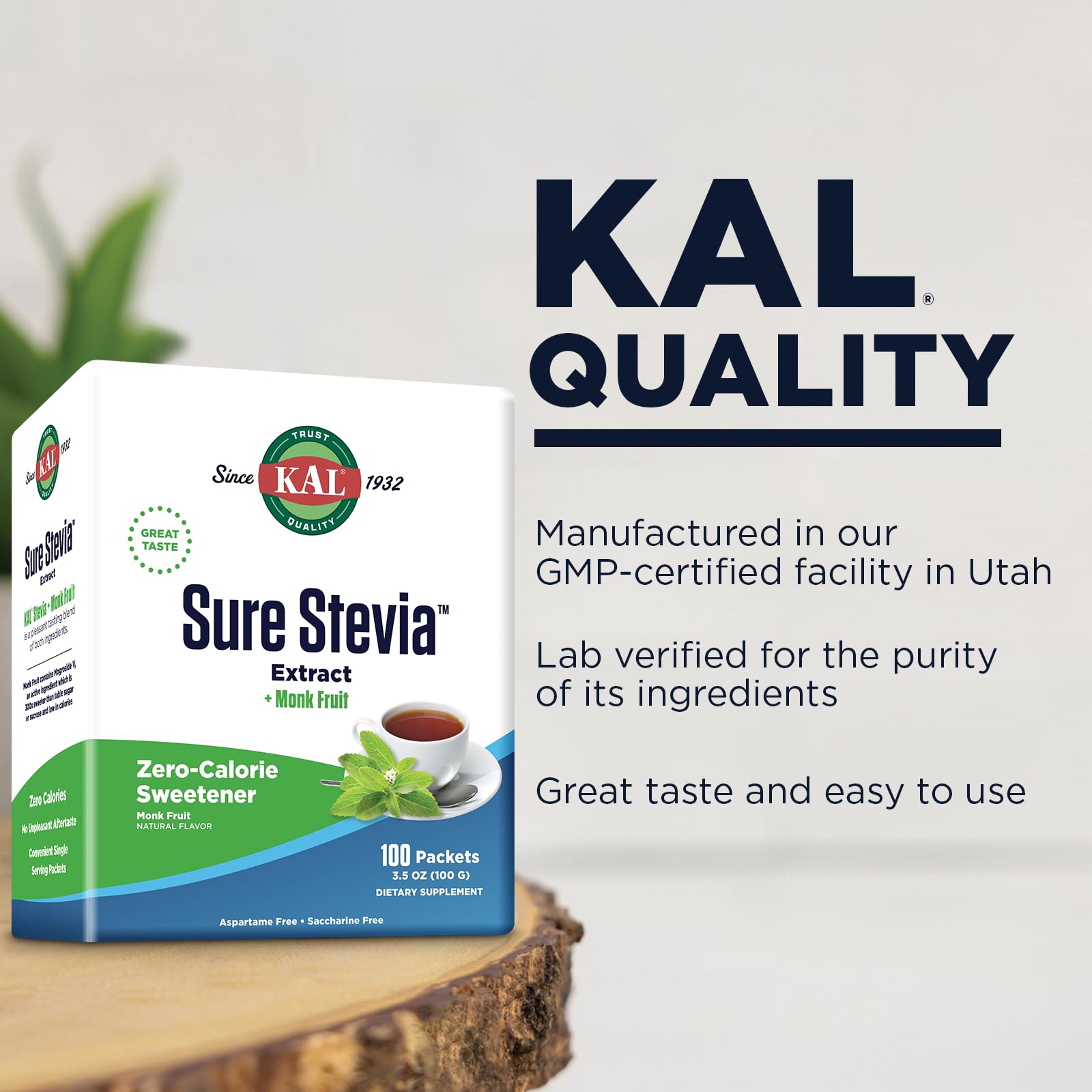 Assorted Kal Sure Stevia Plus Monk Fruit packets