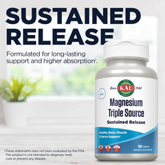 Nutrition label highlighting 100 servings and 500 mg magnesium per tablet