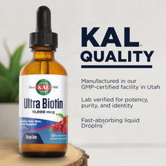 Liquid biotin drops being dispensed