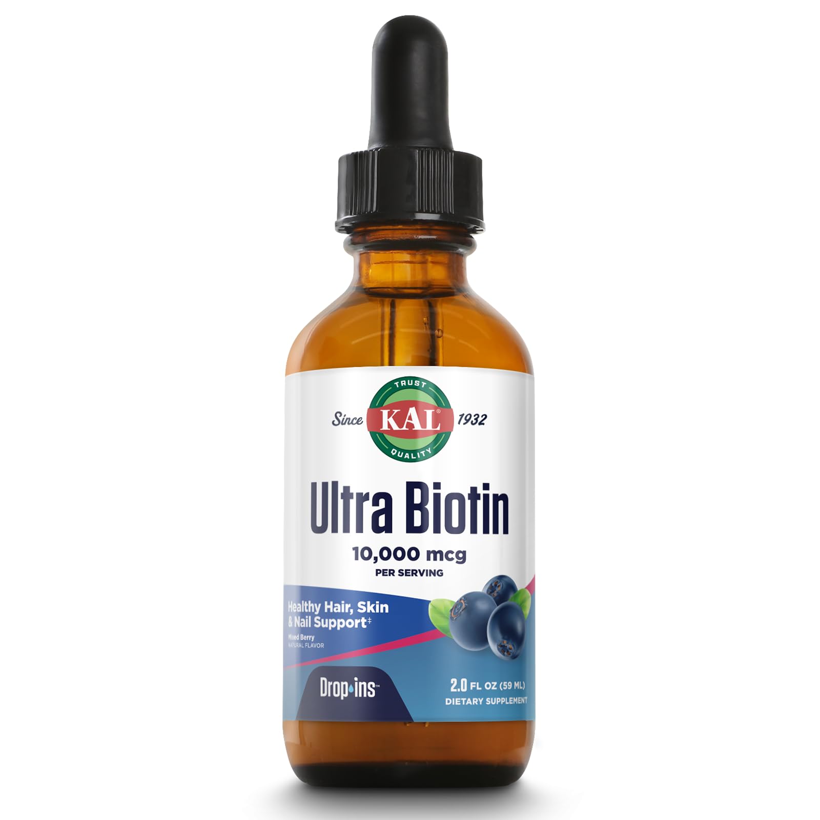 Product image of KAL Ultra Biotin DropIns bottle on white background