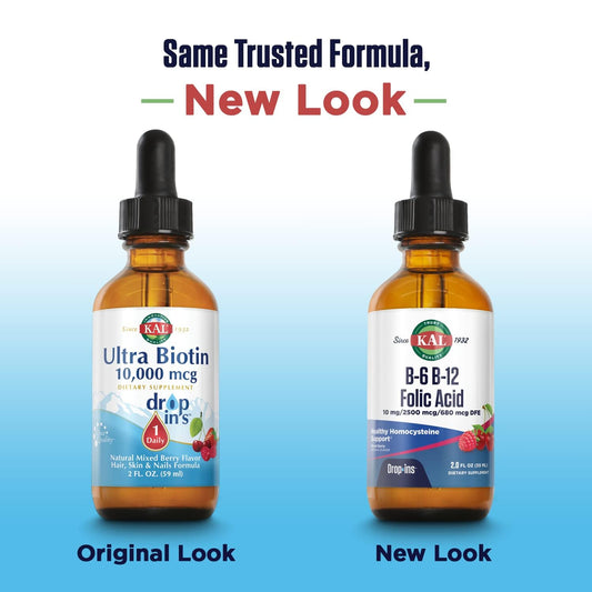 KAL Vitamin B-6 B-12 Folic Acid DropIns berry flavor dropper dispensing