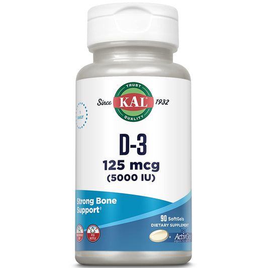 KAL Vitamin D3 5000 IU ActivGels bottle