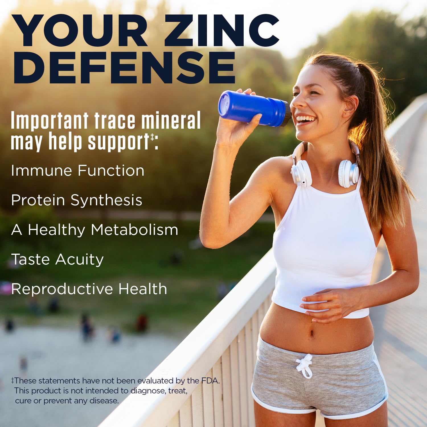 Close-up of bottle label with zinc and betaine HCl