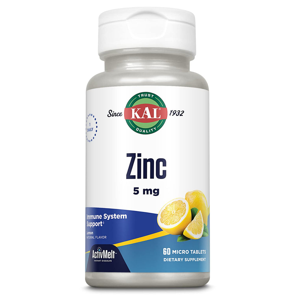 KAL Zinc 5mg ActivMelt micro tablets in lemon flavor