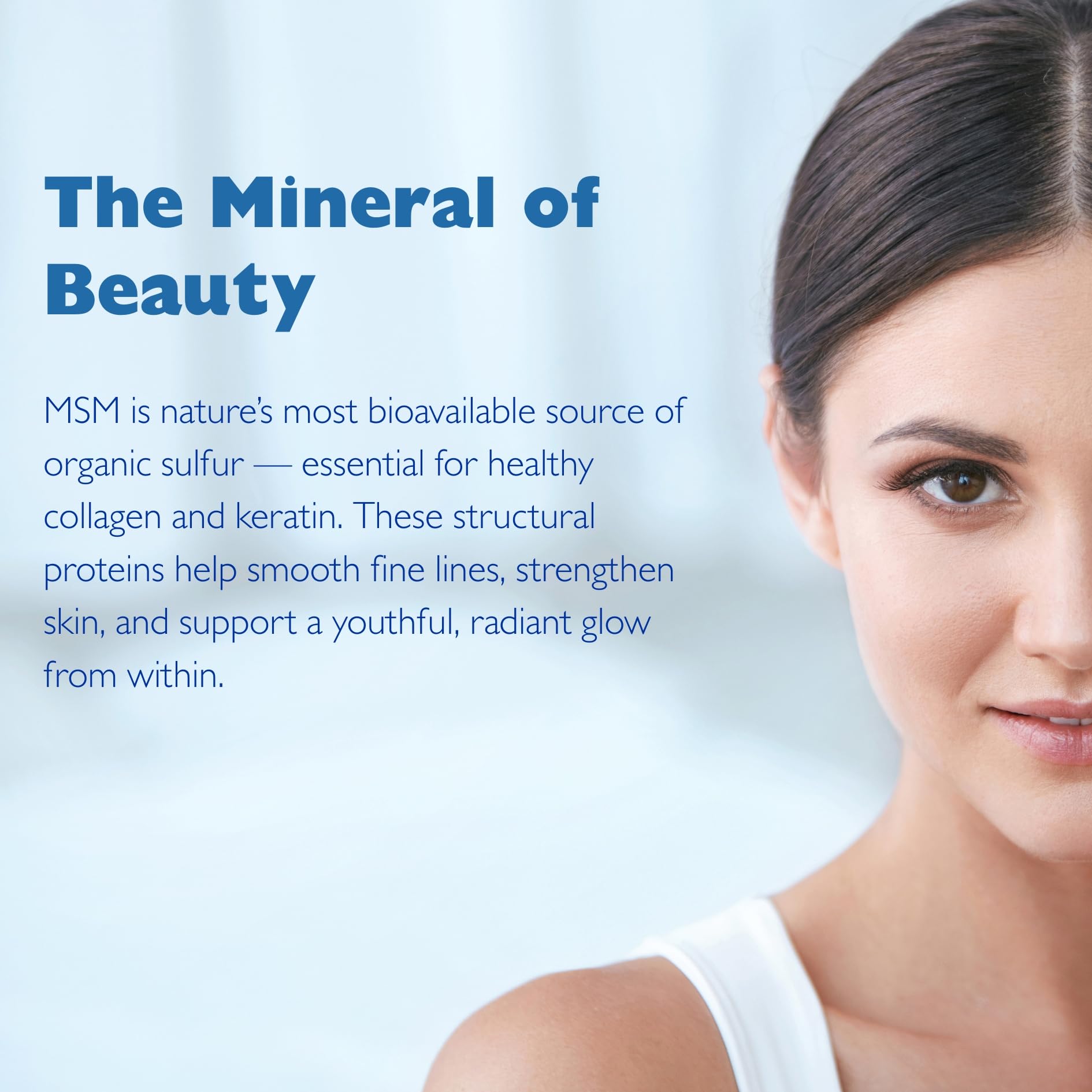 Active lifestyle recovery and immune support imagery with MSM