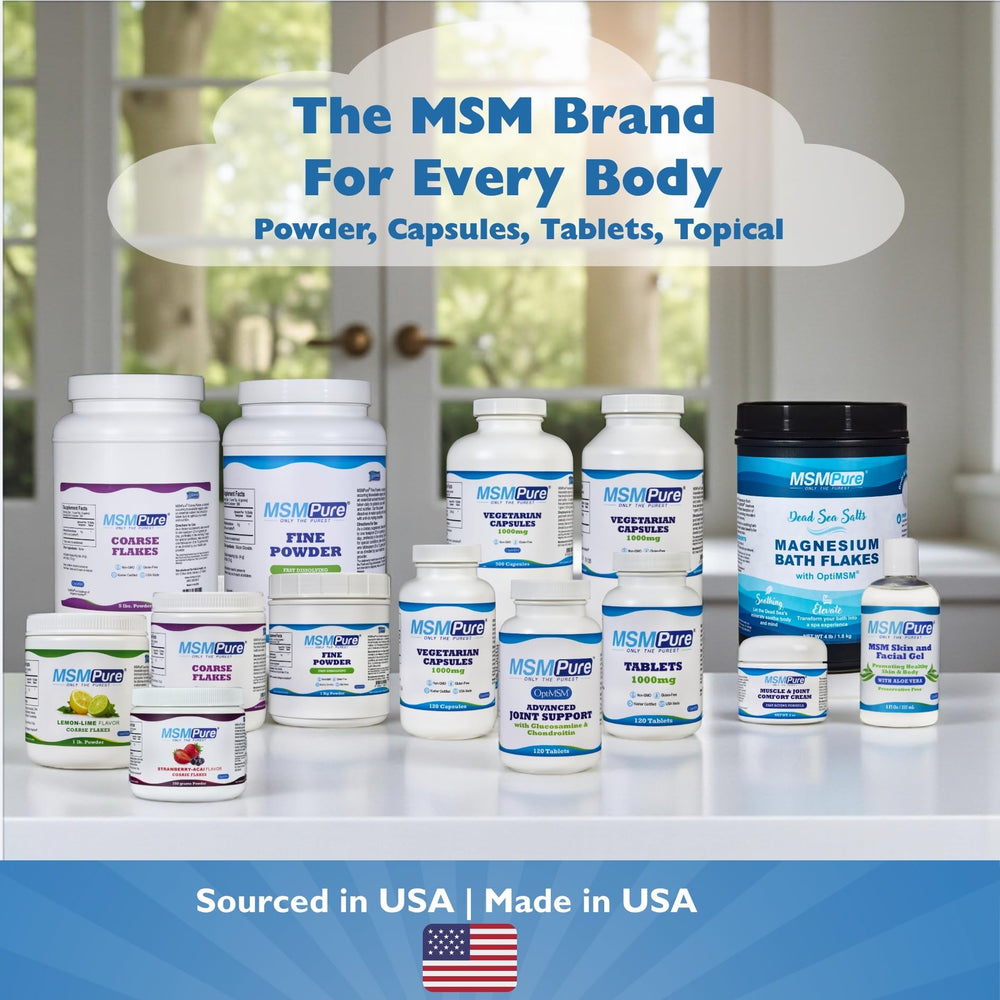 Organic sulfur supplement lifestyle image with natural elements