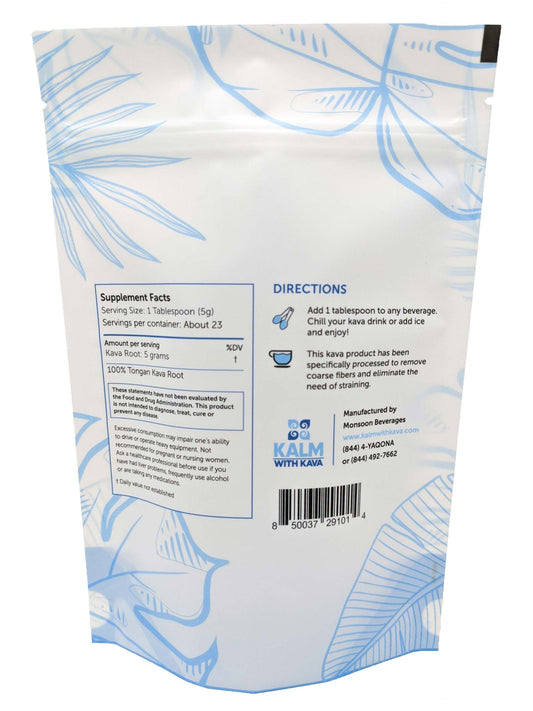 Prepared micronized kava beverage ready to drink in a glass