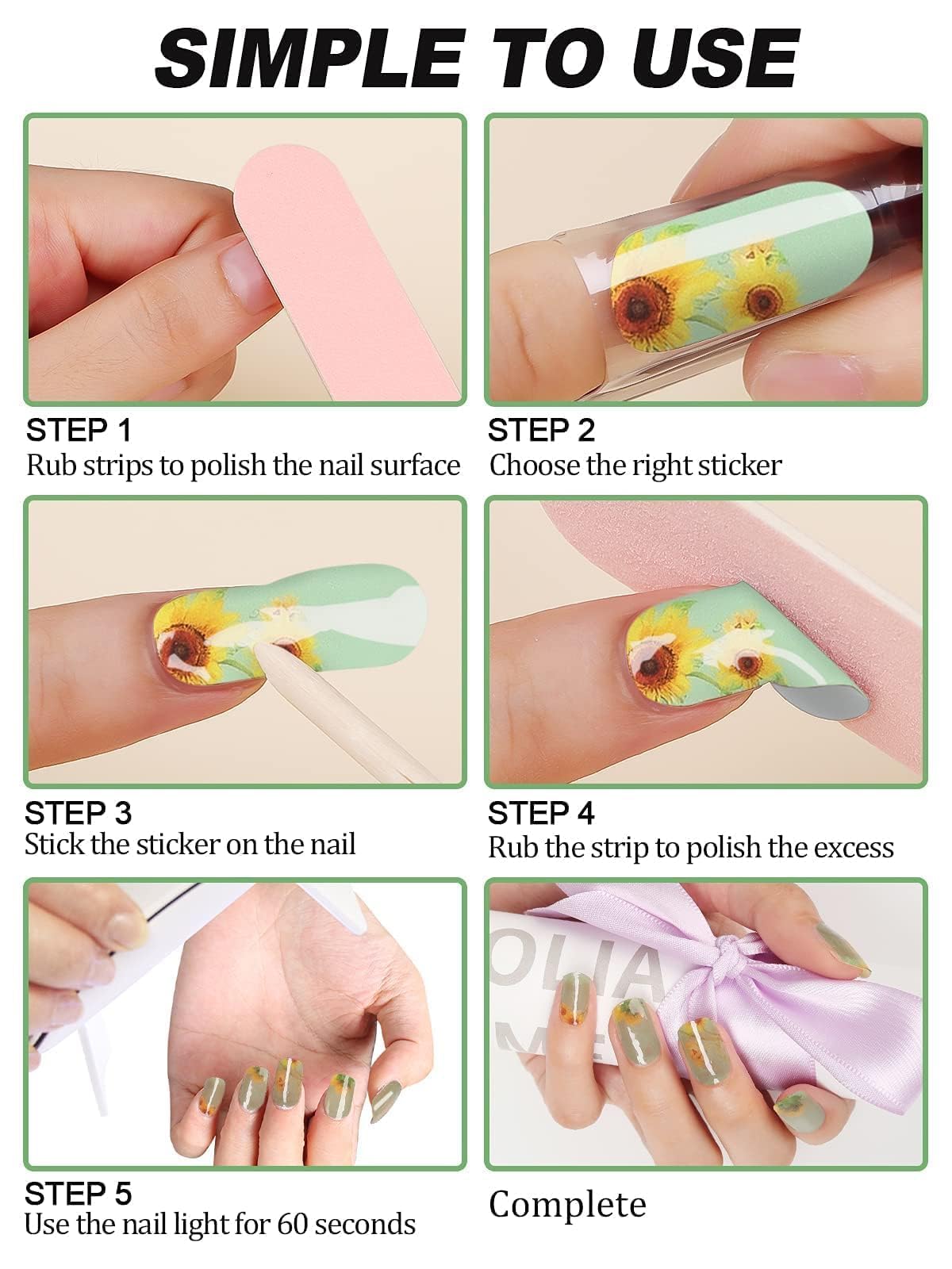 Kalolary Daisy nails under LED/UV lamp during cure