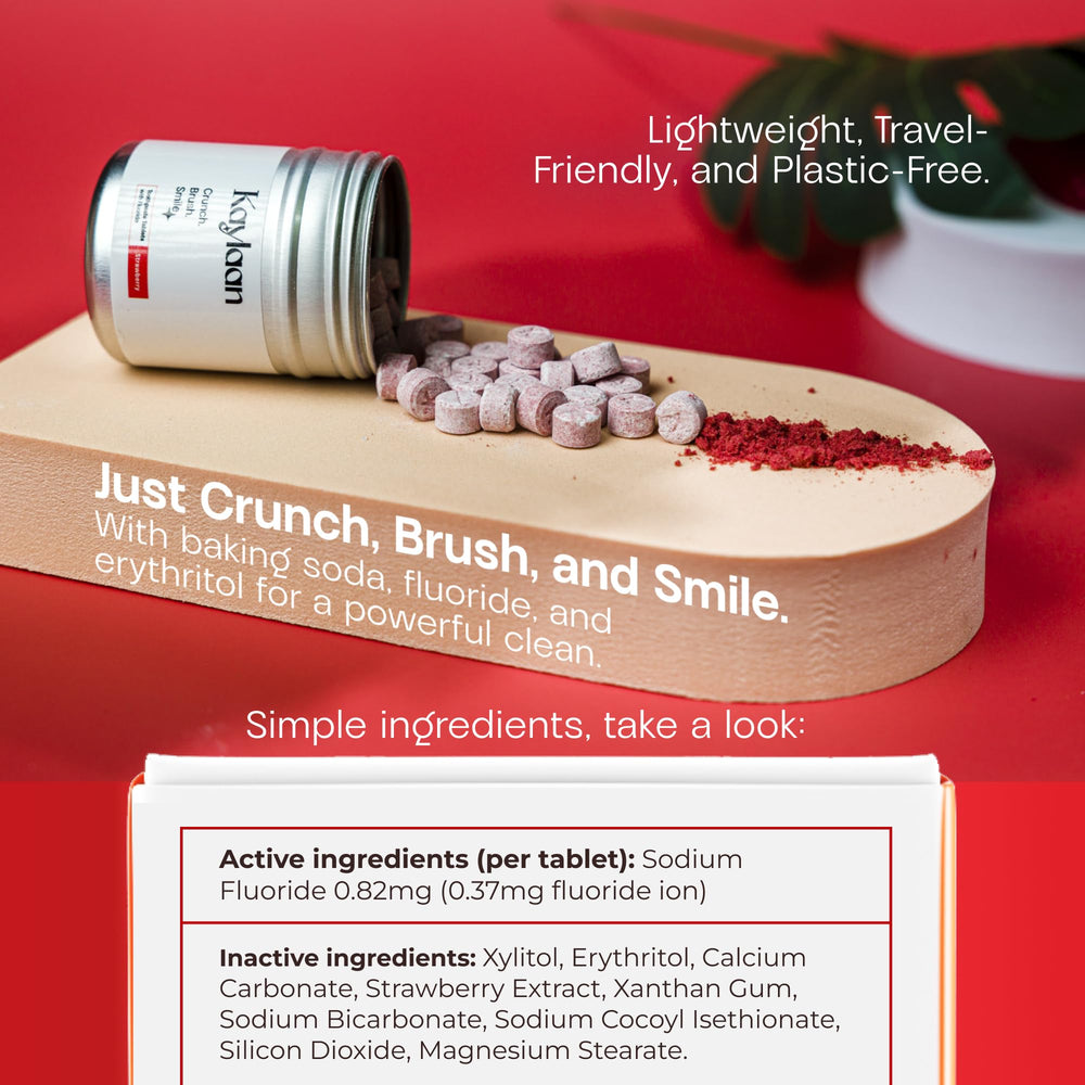 Zero-waste compostable packaging for Kalyaan Kids toothpaste tablets