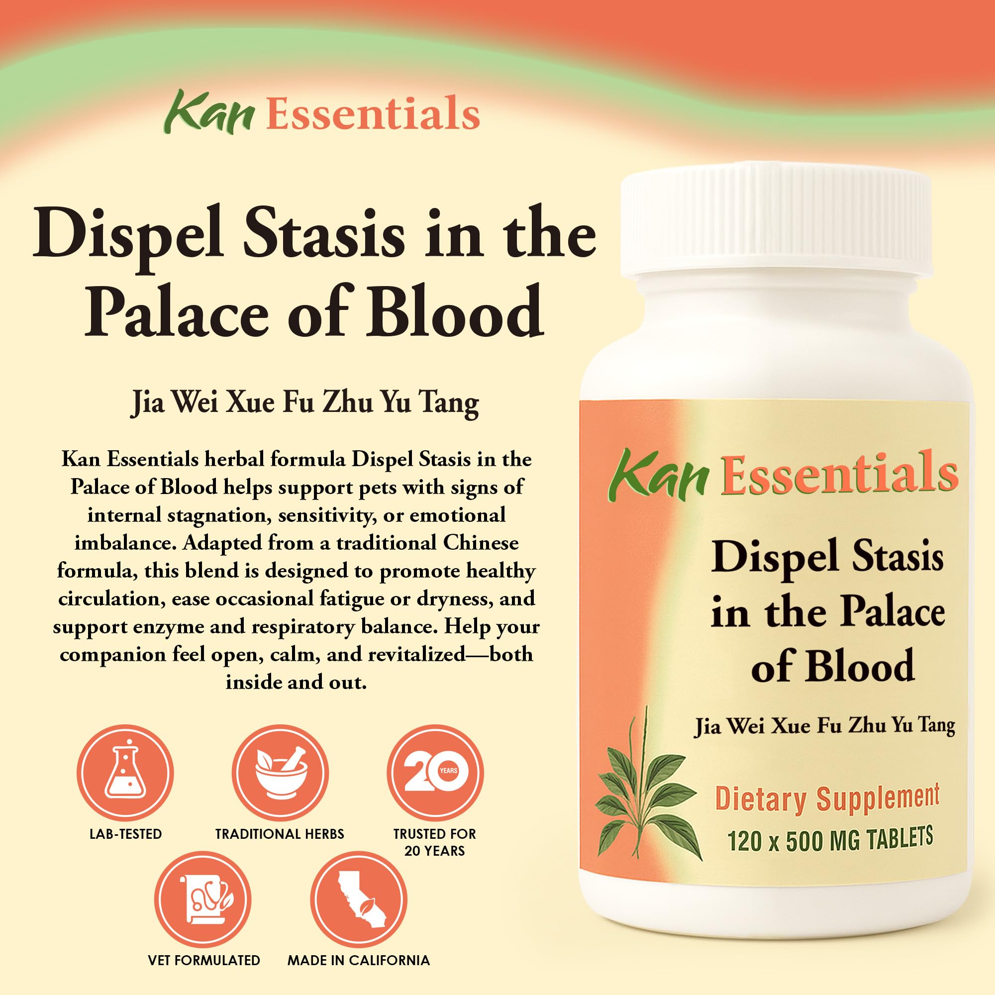 Close-up of Kan Herb blend promoting circulation and emotional balance in pets