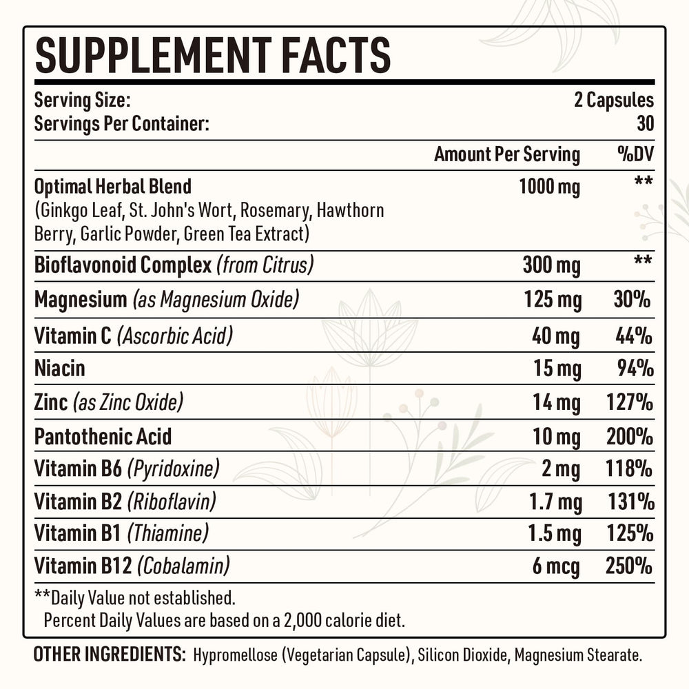 Close-up of Kanacoufce tinnitus supplement bottle label