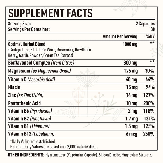 Close-up of Kanacoufce tinnitus supplement bottle label