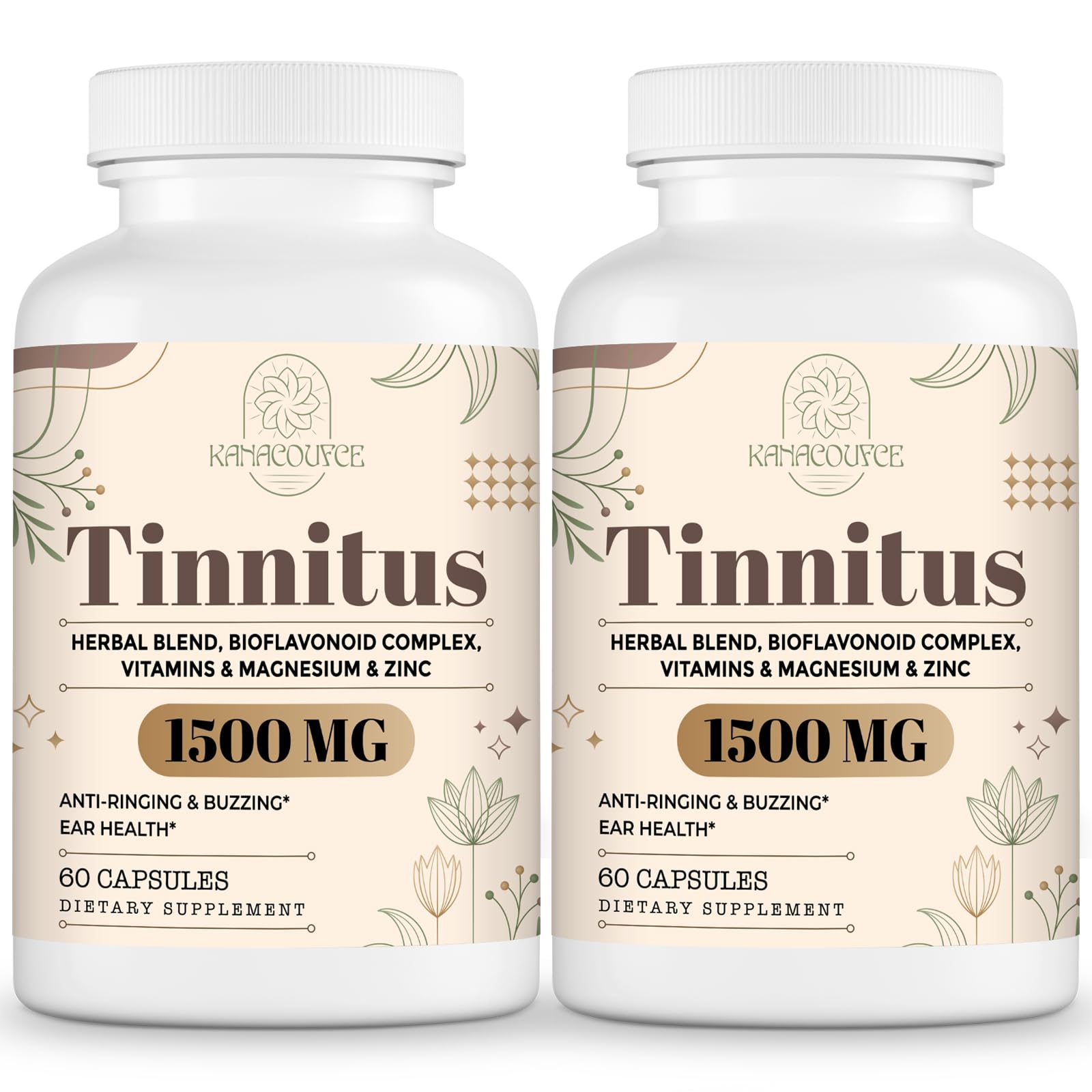 Kanacoufce 1500MG Tinnitus supplement bottle and box