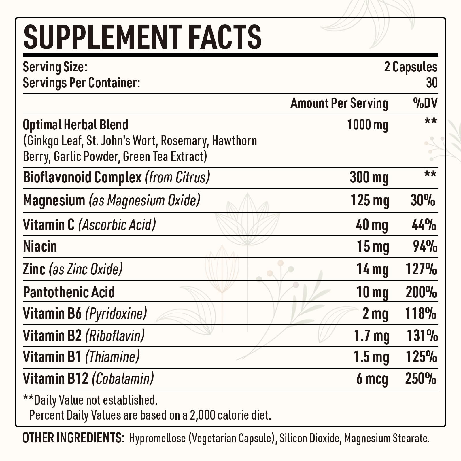 Close-up of 1500MG tinnitus capsules