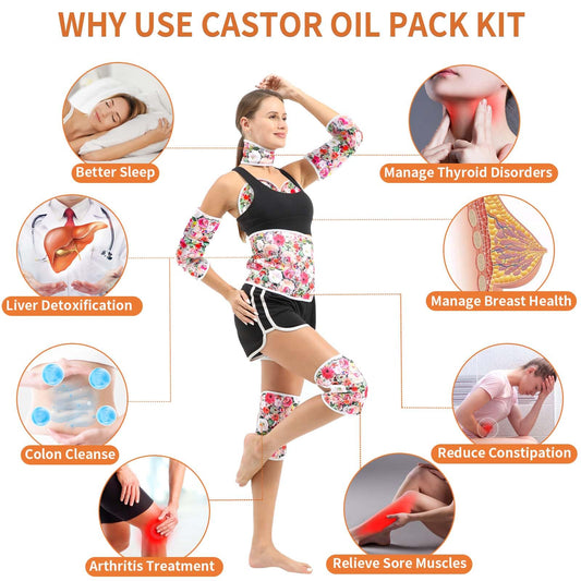 Castor oil pack for liver detox included in the set