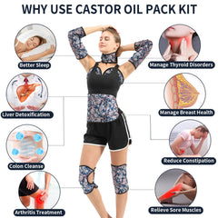 Castor oil pack wrap for liver detox and thyroid neck use