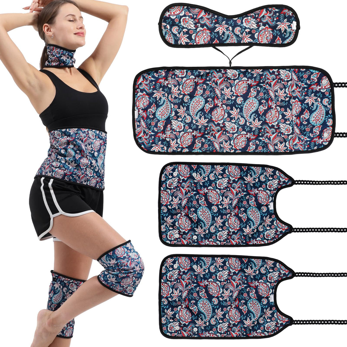 KANAV 4 Pack Castor Oil Wraps kit overview with all components