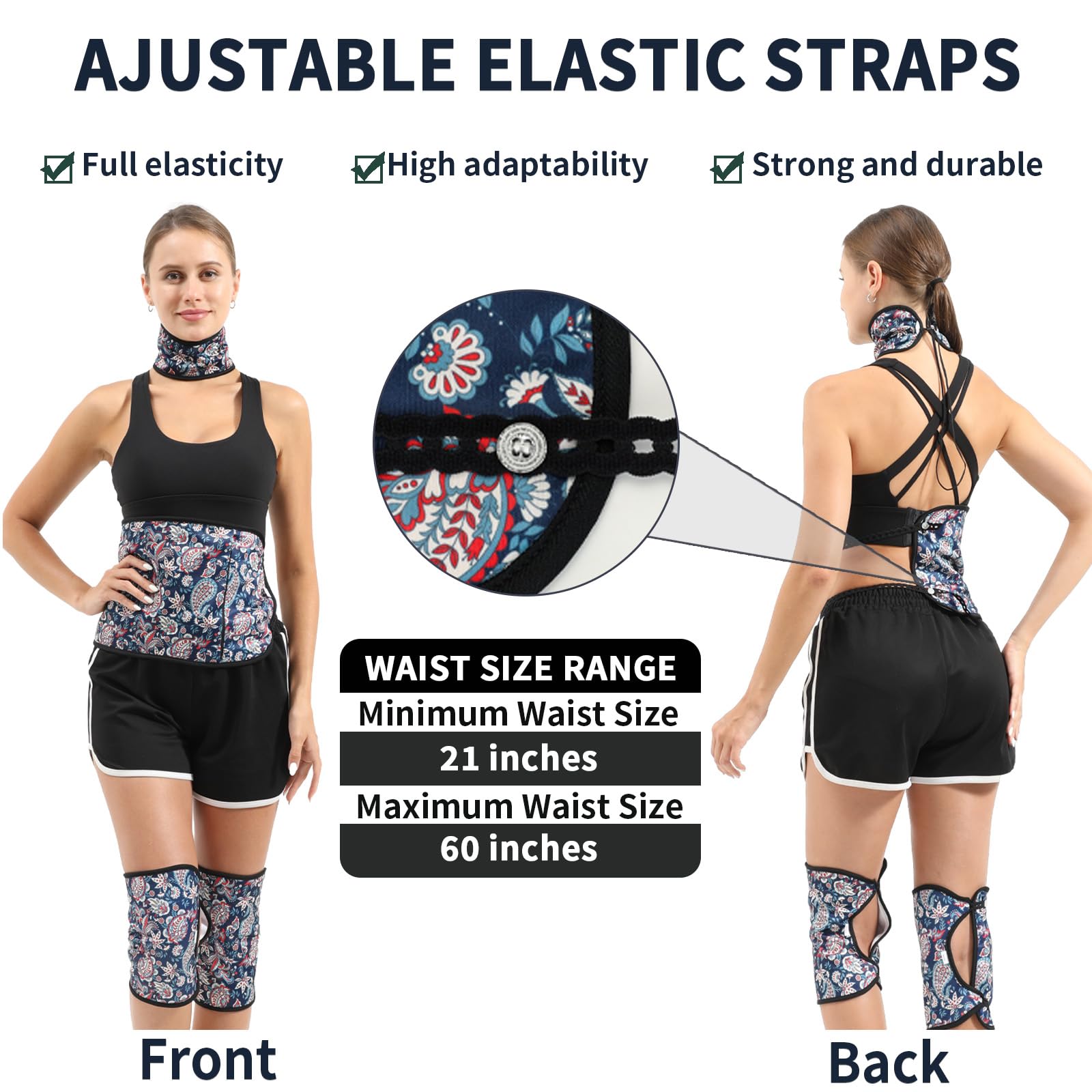 Knee castor oil wrap with adjustable strap – second knee wrap