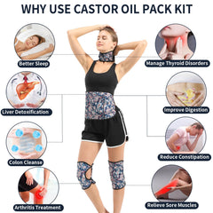 Castor oil wrap for stomach with organic cotton lining