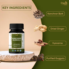 Kanchnar Guggulu tablets packaging back with ingredients