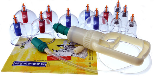 Transparent cupping cups of varying sizes with smooth edges