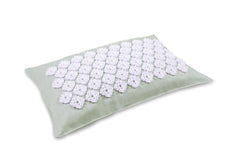 Side profile of Kanjo Aroma Mint Acupressure Pillow showing cotton linen cover
