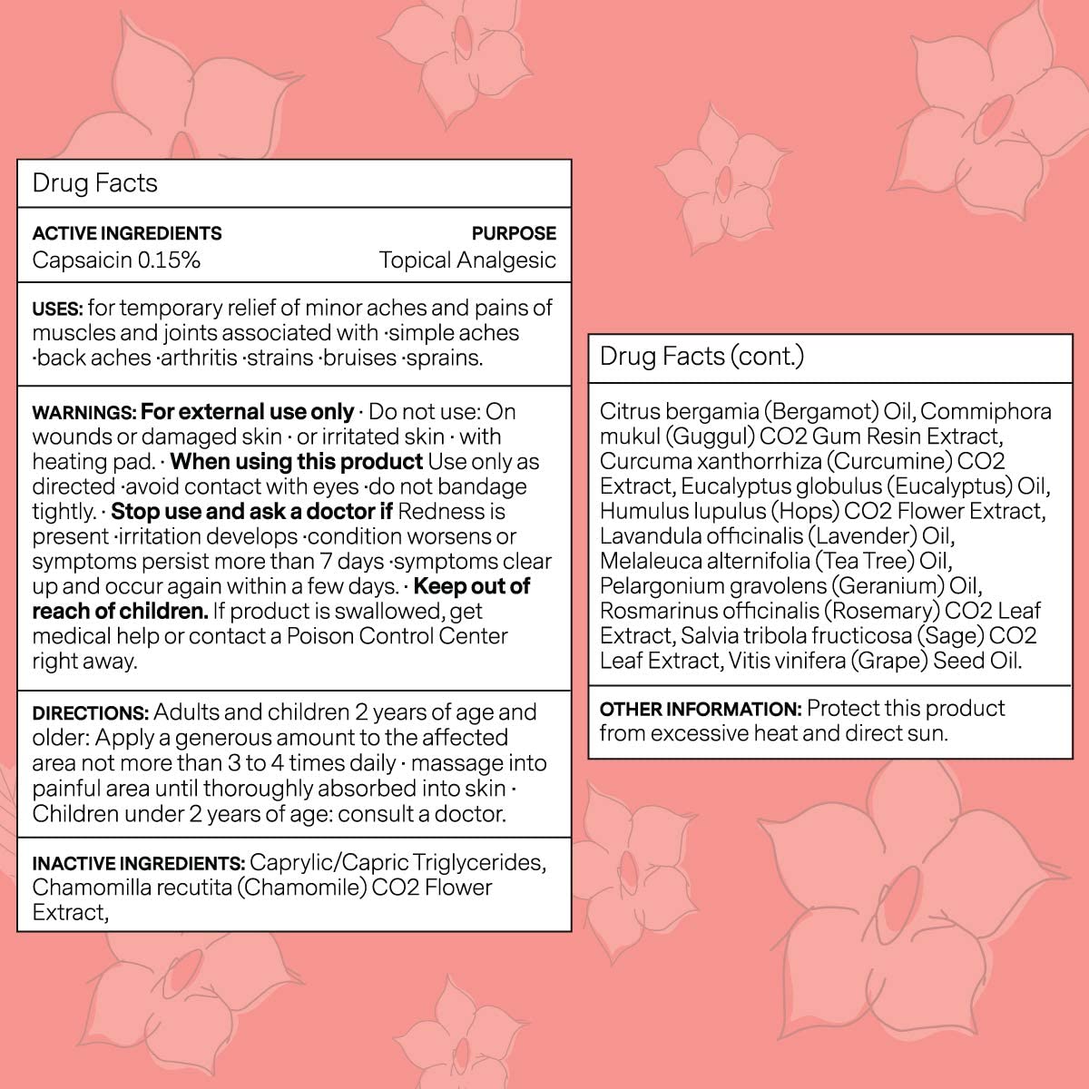 Capsaicin and natural oils in Kanjo Pain Relief Oil ingredients