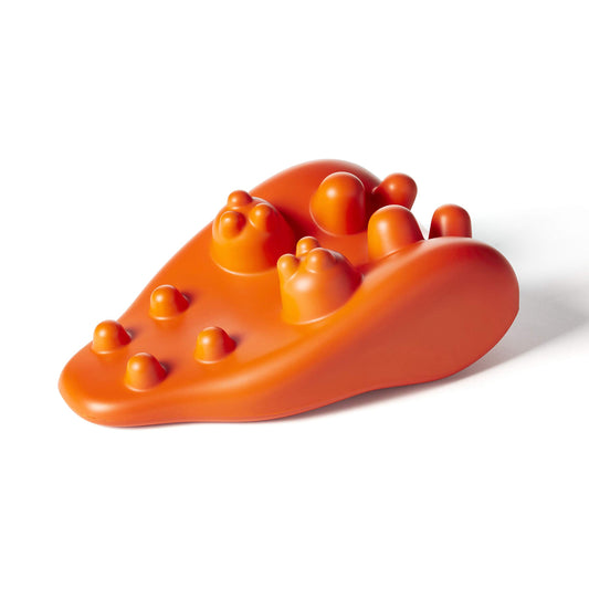 Product shot: Kanjo Acupressure Neck Pain Relief Pillow in orange color
