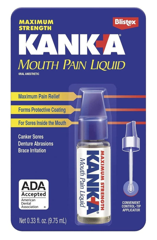 Close-up of Kank-A Mouth Pain Liquid applicator